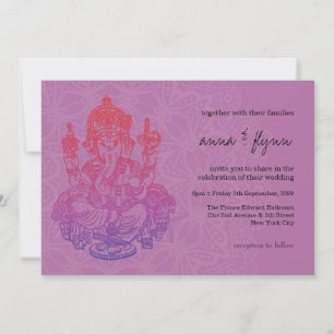Inbjudan till indisk Ganesh Lila Lilac-bröllop