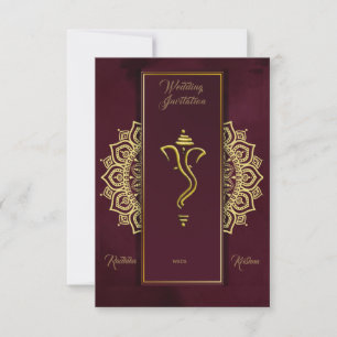 Inbjudan till Indiska bröllop hindu Ganesha