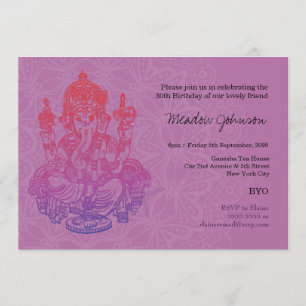 Inbjudan till Indiska Ganesh Lila Lilac Birthday