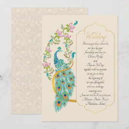 Inbjudan till indiska Hindu Peacock Wedding