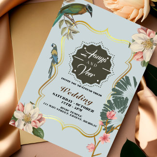 Inbjudan till indiska Hindu Peacock Wedding