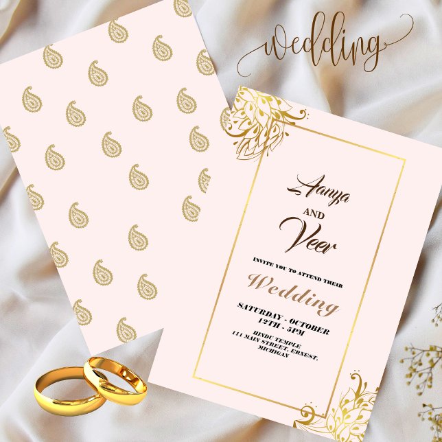 Inbjudan till indiska Hindu Peacock Wedding (Skapare uppladdad)