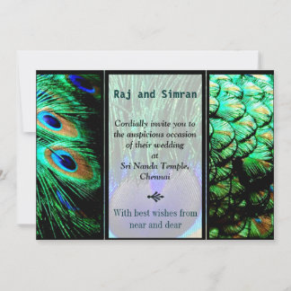 Inbjudan till indiskt peacock-bröllop