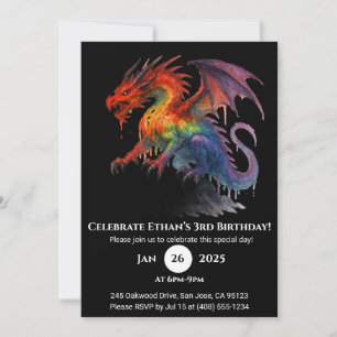 Inbjudan till Inferno Drip Dragon Birthday