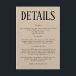 Inbjudan till information om Rustic Bröllop infoga<br><div class="desc">Det här rustiska informationskortet är perfekt att inkludera i dina bröllopsinbjudningar.</div>