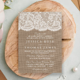 Inbjudan till insamlingen av Burlap & Snöre Bröllo