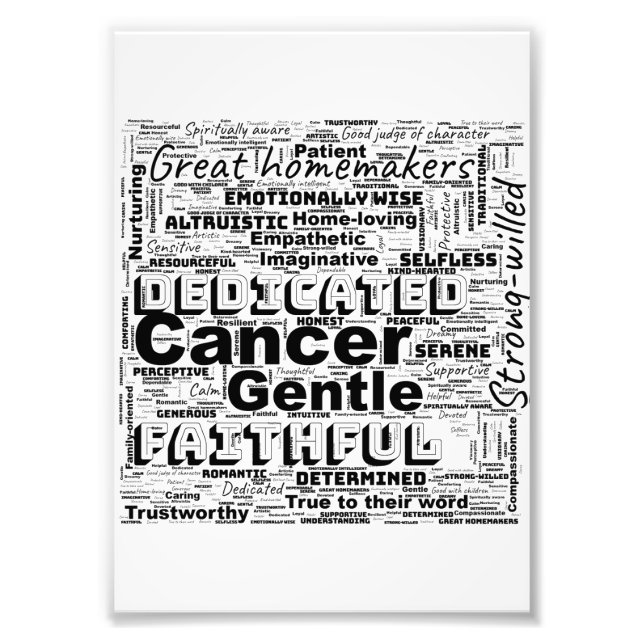 Inbjudan till inspiration av Cancer Zodiac Ord Clo Fototryck (Framsidan)