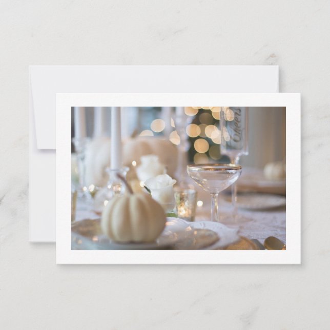 Inbjudan till inställning av Lilla White Pumpkin B (Framsida)