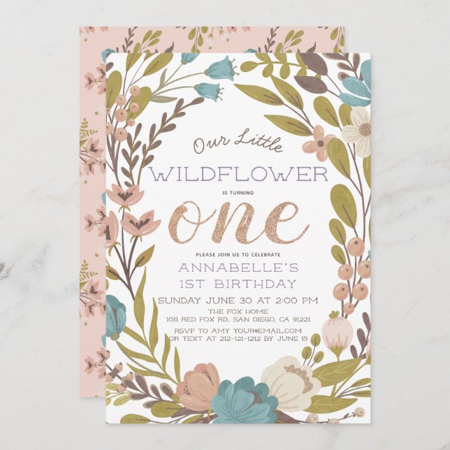 Inbjudan till invigning av lilla Wildblomman 1:a f (Fram/baksida)