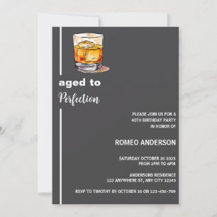 Inbjudan till invigning av whiskey-födelsedagsglas