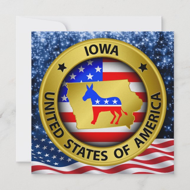 Inbjudan till Iowa Democrat Patriotic - Srf (Framsida)