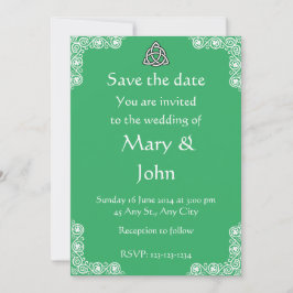 Inbjudan till Irish Grönt and White Wedding