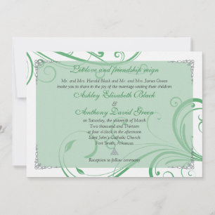 Inbjudan till Irish Grönt White Celtic Wedding