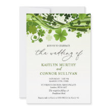 Inbjudan till Irish Shamrock Swirls Bröllopsfest
