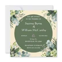 Inbjudan till irländskt bröllop blommade