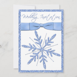 Inbjudan till isblått snöflammasbröllop