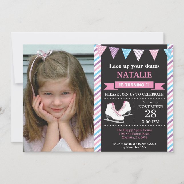 Inbjudan till isfjällande födelsedag 1:a födelseda (Framsida)