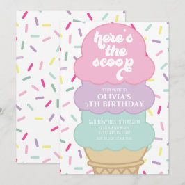 Inbjudan till iskräm och Sprinkles-födelsedag
