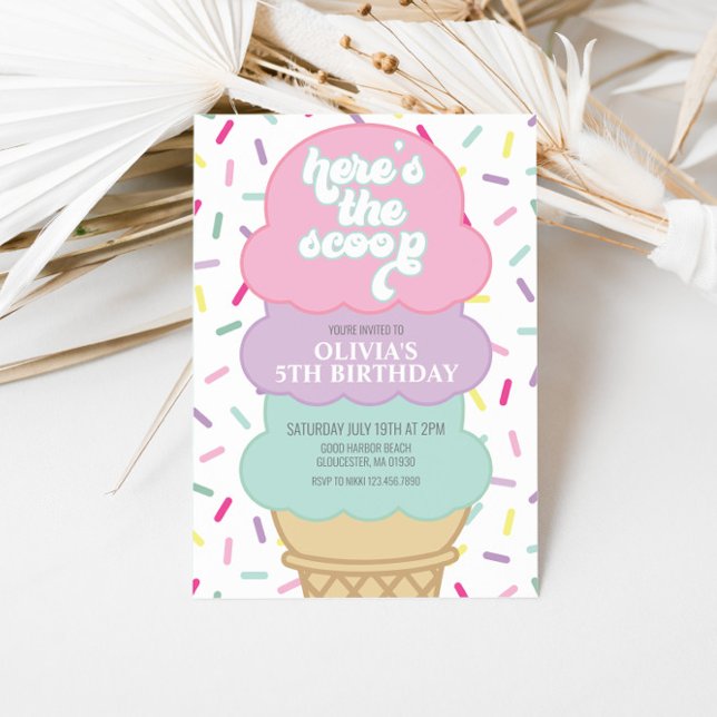 Inbjudan till iskräm och Sprinkles-födelsedag (Skapare uppladdad)