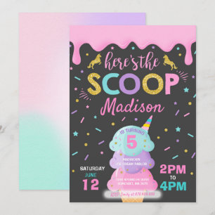 Inbjudan till Iskräm Unicorn Ice Cream Party