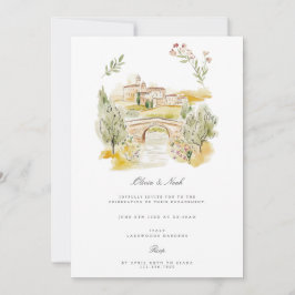 Inbjudan till italienska Förlovningen Tuscany Wate