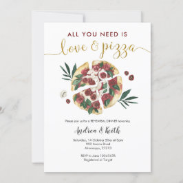 Inbjudan till italienska middagen Kärlek och Pizza