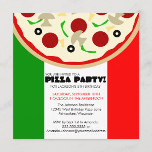Inbjudan till italienska Pizza-partiet