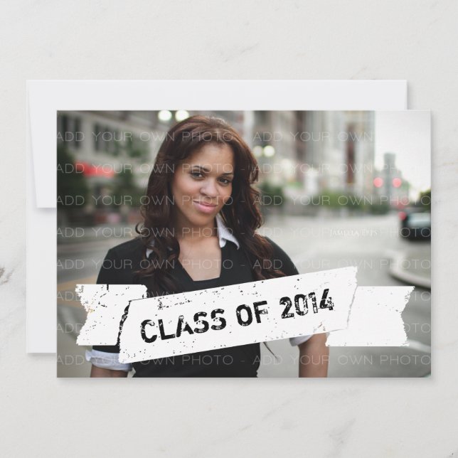 Inbjudan till Ivory Grunge Banner Grad Grad (Framsida)