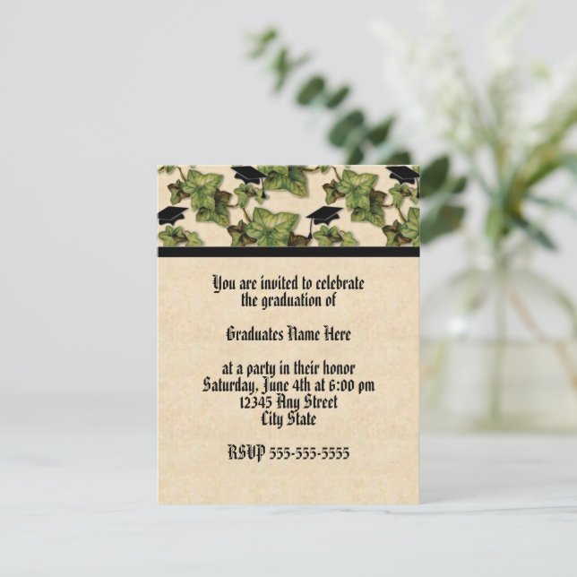 Inbjudan till Ivy-fest för examen (Stående Fram)