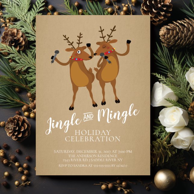 Inbjudan till Jingle & Mingle Reindeer-Julfest (Skapare uppladdad)