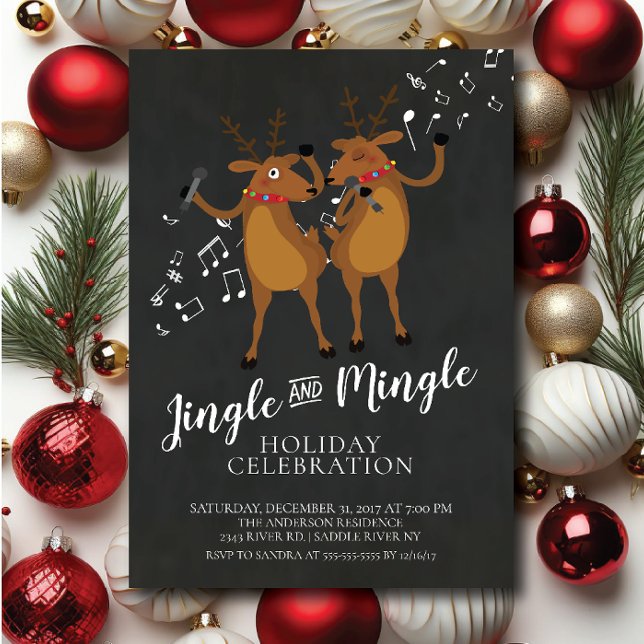 Inbjudan till Jingle & Mingle Reindeer-Julfest (Skapare uppladdad)