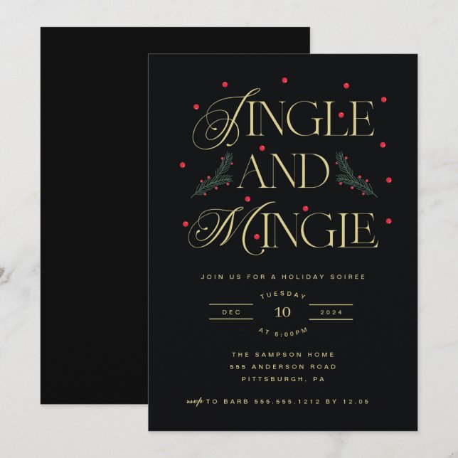 Inbjudan till Jingle- och Mingle-Julfest (Fram/baksida)