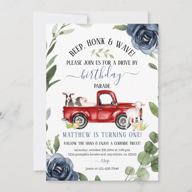 Inbjudan till jordbruks- och födelsedagsinbjudan (Framsida)