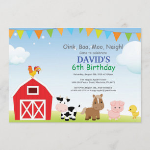 Inbjudan till jordbruksfödelsedag Land Barnyard Pa