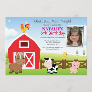 Inbjudan till jordbruksfödelsedag Land Barnyard Pa
