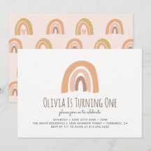 Inbjudan till jordens pastel Rainbow 1:a födelseda