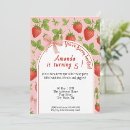 Inbjudan till jordgubbssötare Barns födelsedag | R