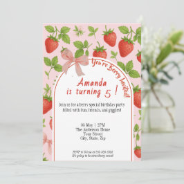 Inbjudan till jordgubbssötare Barns födelsedag | R