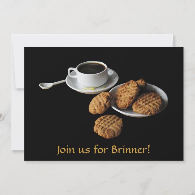 Inbjudan till jordnötssmör och kaffebryggare (Framsida)