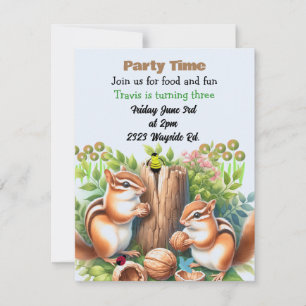 Inbjudan till jubileumsparty för chipmunks och vän