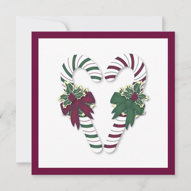 Inbjudan till jul i Candy cane (Framsida)