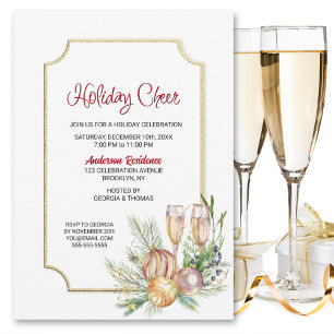 Inbjudan till Julfest av champagne