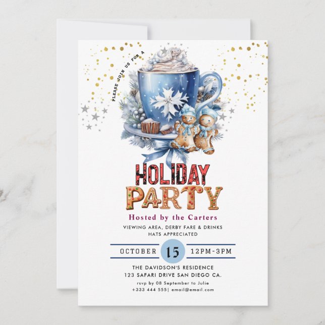 Inbjudan till Julfest av kakao och kakao (Framsida)