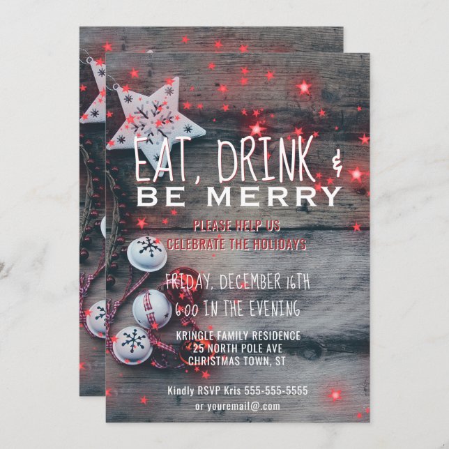 Inbjudan till Julfest av matrökning (Fram/baksida)