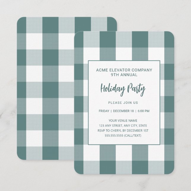 Inbjudan till Julfest för  av automatisk stoppning (Fram/baksida)