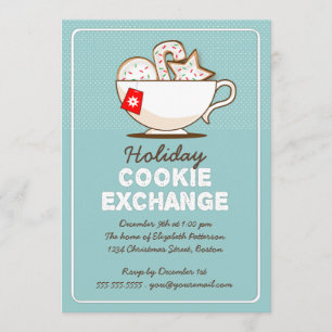 Inbjudan till Julfest för jul-cookie Exchange