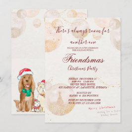 Inbjudan till julfest för vattenfärgen Friendsmas