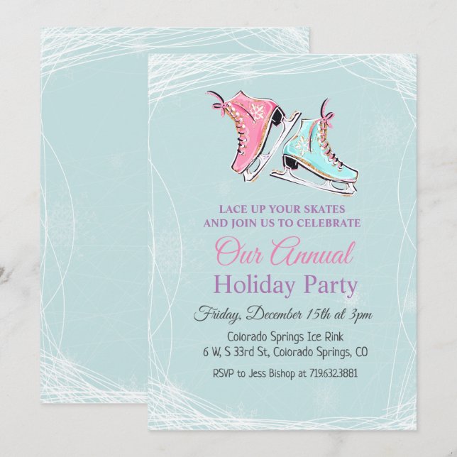 Inbjudan till Julfest för vinterisskal (Fram/baksida)