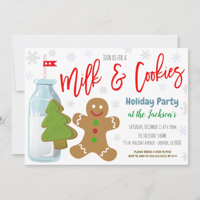 Inbjudan till julfest i Mjölk och Cookies (Framsida)