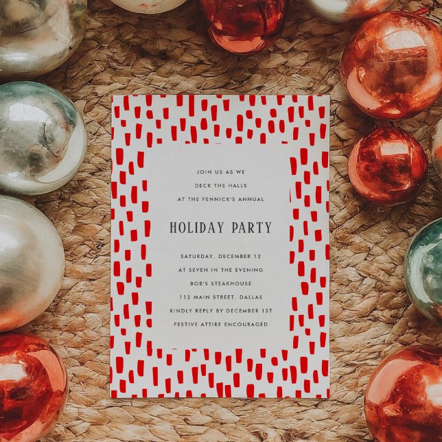 Inbjudan till Julfesten Bright Red Dash (Bright Red Dashing Holiday Party Invitation)